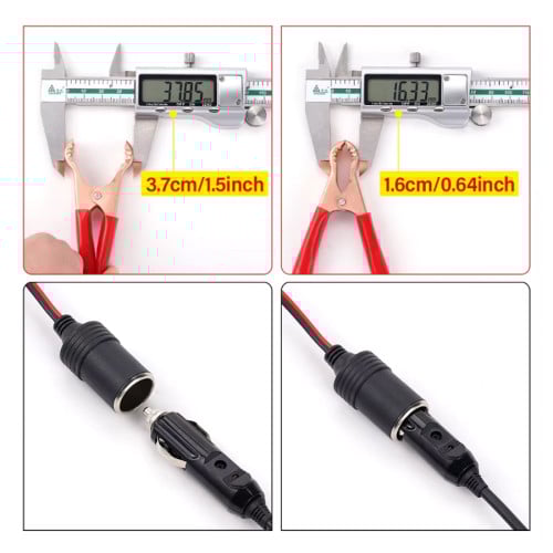 Toma corriente con pinzas batería automóvil 12V