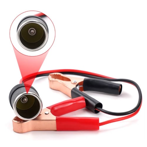 Toma corriente con pinzas batería automóvil 12V