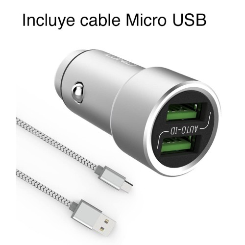 Cargador celular auto 2 USB 3.6A C302