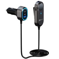 Cargador de auto con extensión USB C 6 puertos 100W