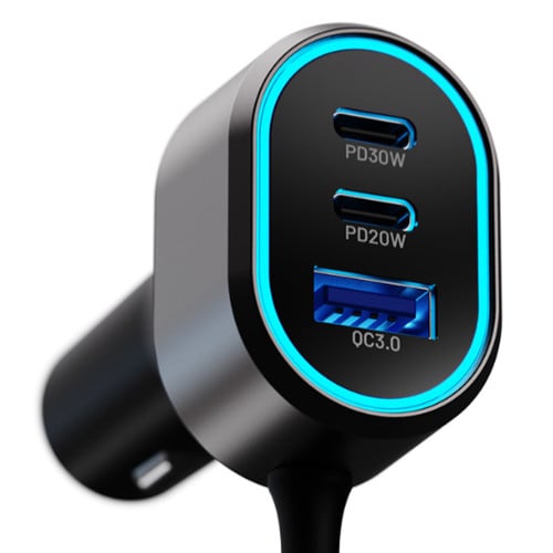 Cargador de auto con extensión USB C 6 puertos 100W Cargador de auto con extensión USB C 6 puertos 100W