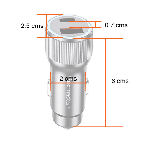 Cargador Automóvil USB C y USB Máx 42.5W