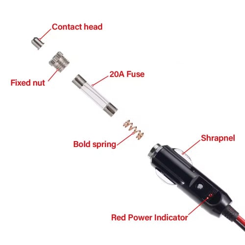 Adaptador encendedor Enchufe auto 12v 24v con Fusible