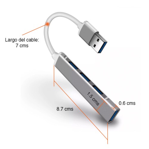 Hub USB 3.0 de 4 puertos Macbook Notebook A-809