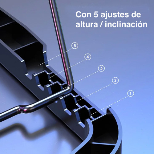 Ventilador notebook ajustable 4 ventiladores Ventilador notebook ajustable 4 ventiladores