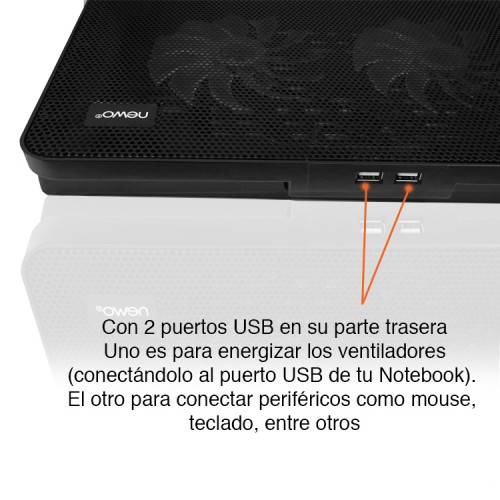 Ventilador notebook Base 2 ventiladores NW-638F