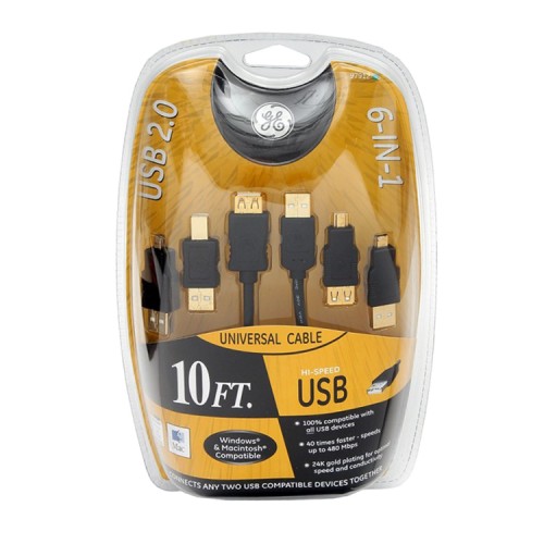 Kit cables USB 2.0 A / B / Mini A / Mini B de 3 mts