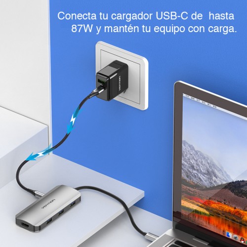 Adaptador USB-C a HDMI + carga