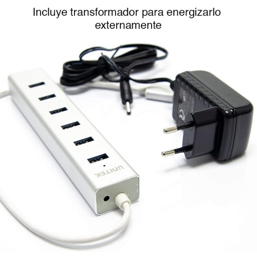 Hub USB 3.0 duplicador 7 puertos energizado Unitek
