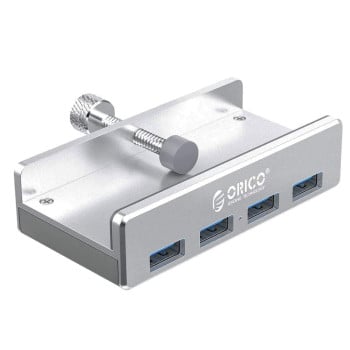 Hub 4 Usb 3.0 Aluminio con prensa plateado