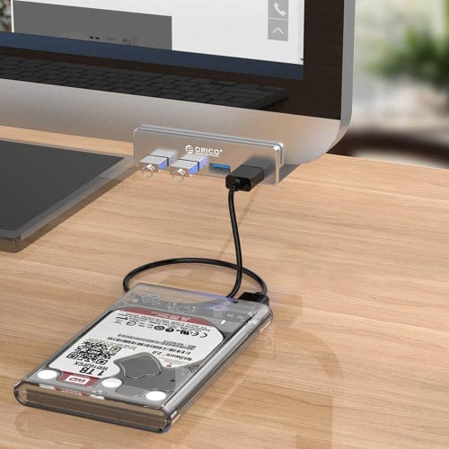Hub 4 Usb 3.0 Aluminio con prensa plateado Hub 4 Usb 3.0 Aluminio con prensa plateado