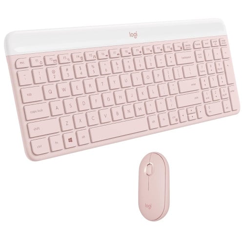 Teclado rosado Logitech con mouse inalámbrico Teclado rosado Logitech con mouse inalámbrico