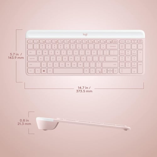 Teclado rosado Logitech con mouse inalámbrico Teclado rosado Logitech con mouse inalámbrico