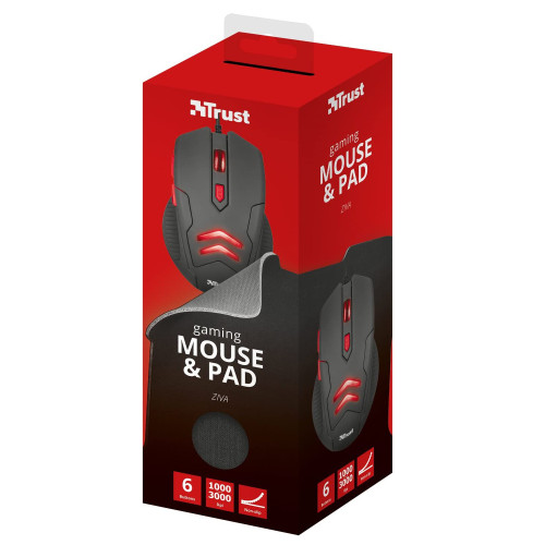 Kit Mousepad y Mouse Trust Gaming Ziva Kit Mousepad y Mouse Trust Gaming Ziva