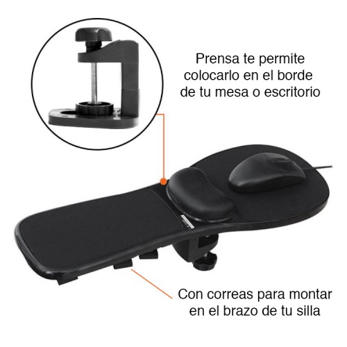 Mouse Pad Ergonómico soporte apoya Brazo silla