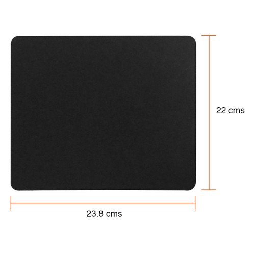 Mouse Pad simple negro para mouse 23 x 22 cms