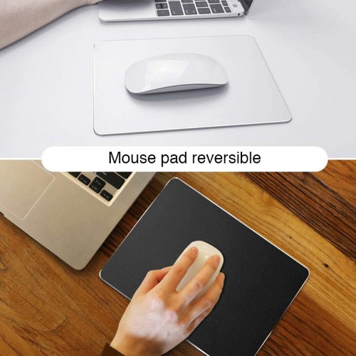 Mouse Pad Reversible Aluminio y Cuero PU NW-A20