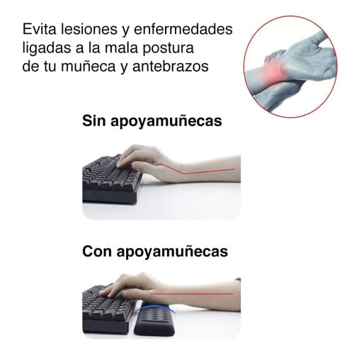 Apoya Muñecas para Teclado Escritorio Espuma vicoelástica 	