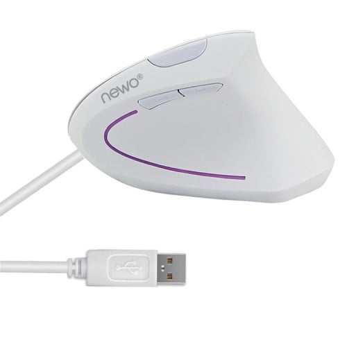 Mouse Vertical Ergonómico Cable USB Blanco