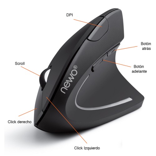 Mouse Vertical Inalámbrico receptor USB 