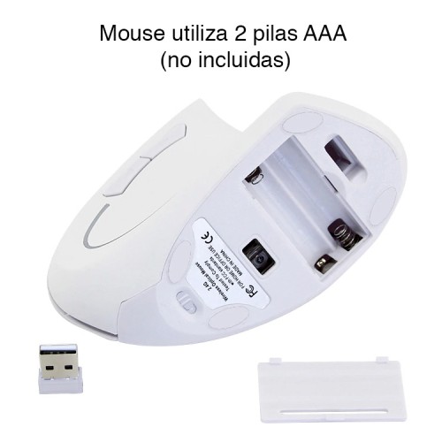 Mouse Vertical Ergonómico Inalámbrico Blanco