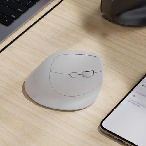 Mouse vertical inalámbrico blanco bluetooth y 2.4Ghz Mouse vertical inalámbrico blanco bluetooth y 2.4Ghz