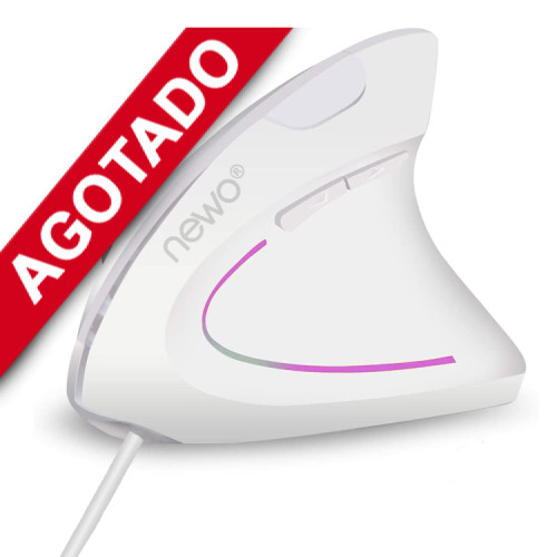 Mouse Vertical Ergonómico Cable USB Blanco Mouse Vertical Ergonómico Cable USB Blanco