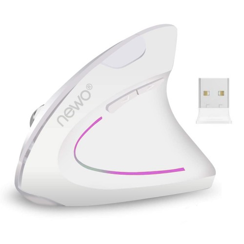 Mouse Vertical Ergonómico Inalámbrico Blanco