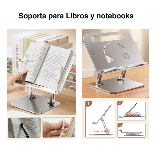 Mesa Notebook soporte libros lectura aluminio