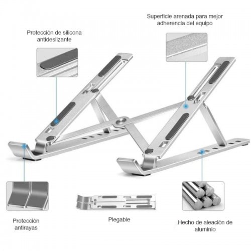 Soporte Plegable Notebook y Macbook 14" Aluminio 