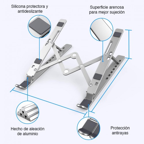 Soporte Plegable Notebook y Macbook Aluminio 14" NW-A11