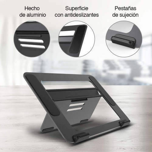 Soporte Notebook Macbook aluminio Negro ajustable Soporte Notebook Macbook aluminio Negro ajustable