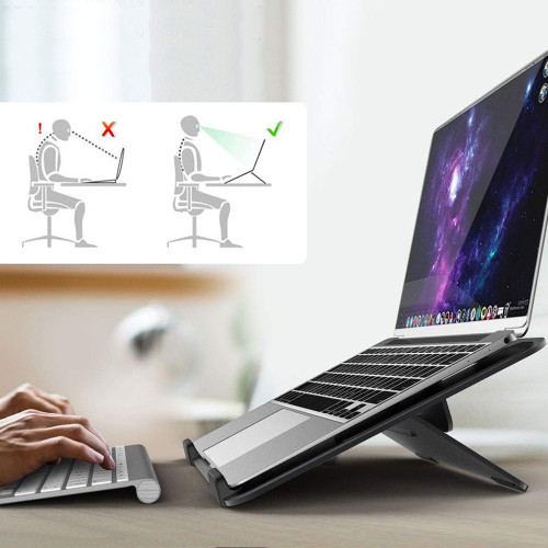 Soporte Notebook Macbook aluminio Negro ajustable Soporte Notebook Macbook aluminio Negro ajustable