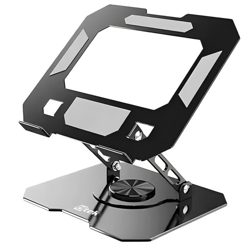 Soporte Notebook Giratorio aluminio negro ajustable 17"