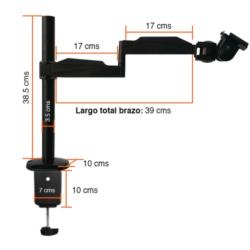 Soporte atril brazo Notebook 15.4" Escritorio Ajustable B51