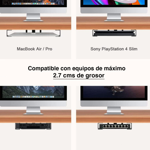 Soporte Notebook Macbook Bajo escritorio oculto