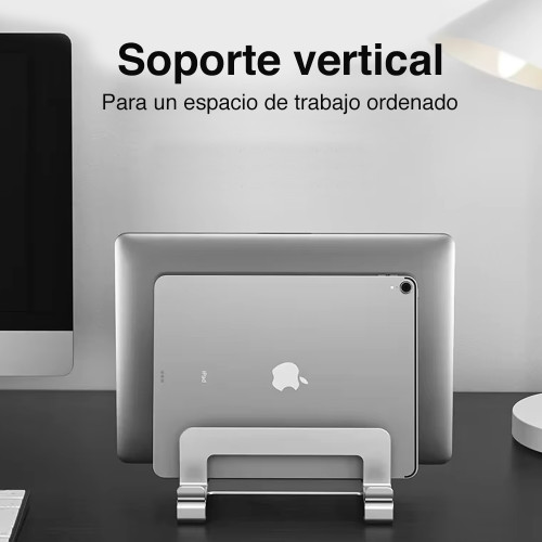 Soporte vertical Notebook Macbook aluminio escritorio Soporte vertical Notebook Macbook aluminio escritorio