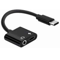 Adaptador USB C a audífonos y cable cargador USB C 