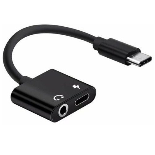 Adaptador USB C a audífonos y cable cargador USB C 