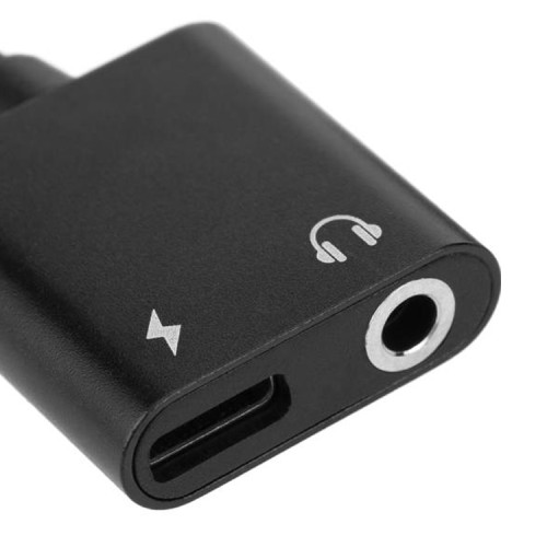 Adaptador USB C a audífonos y cable cargador USB C 