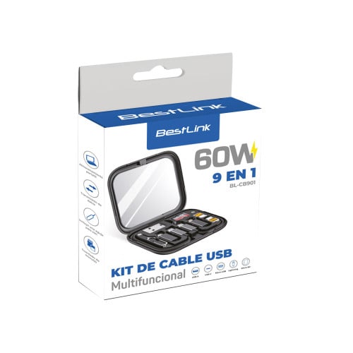 Kit de adaptadores y cable celular 9 en 1