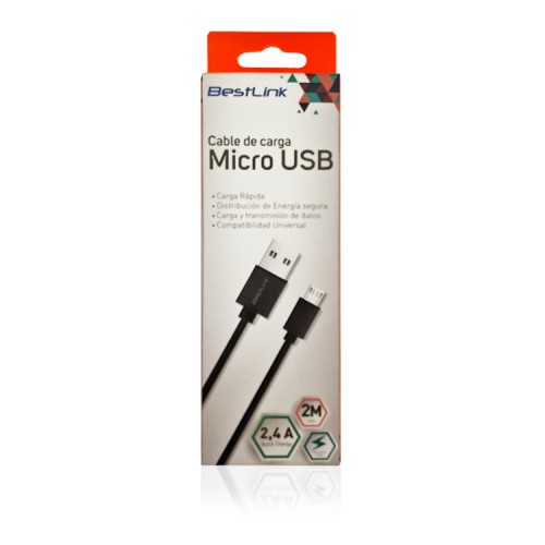 Cable Micro USB a USB 2 metros largo Bestlink