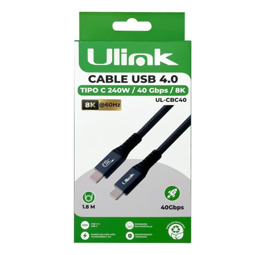 Cable USB C video y carga 240W 8K de 1.8 metros