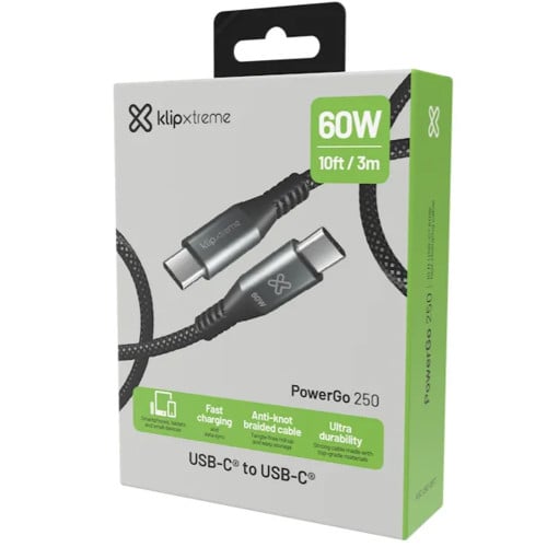 Cable USB C de 3 metros hasta 60W Cable USB C de 3 metros hasta 60W