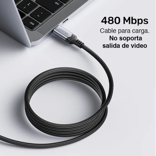 Cable USB C Carga Rápida 240W PD 3.1 de 2 mts