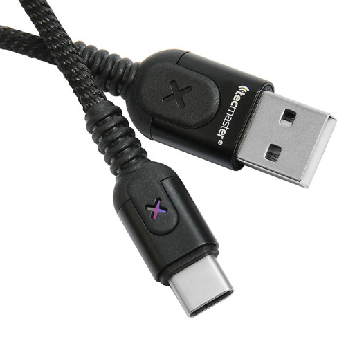 Cable USB C cordón flexible Máx 3.1A con luz RGB 