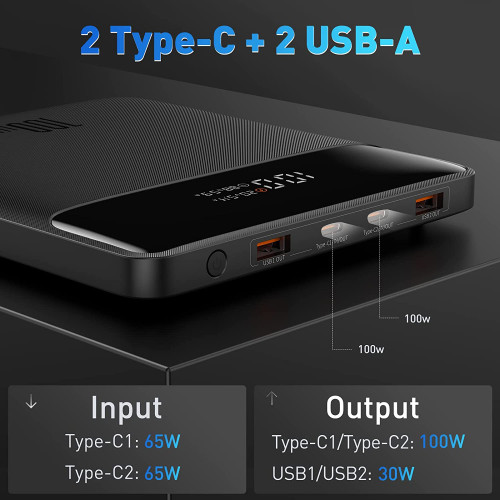 Batería Externa 100W USB C Notebook Mac y celular