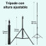 Trípode celular altura ajustable hasta 180 cms