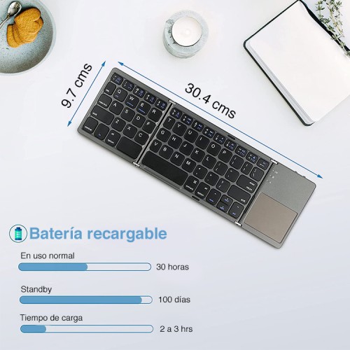 Teclado Plegable Bluetooth con TouchPad NW-PB70