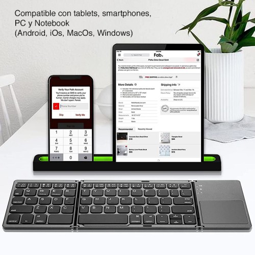 Teclado Plegable Bluetooth con TouchPad NW-PB70